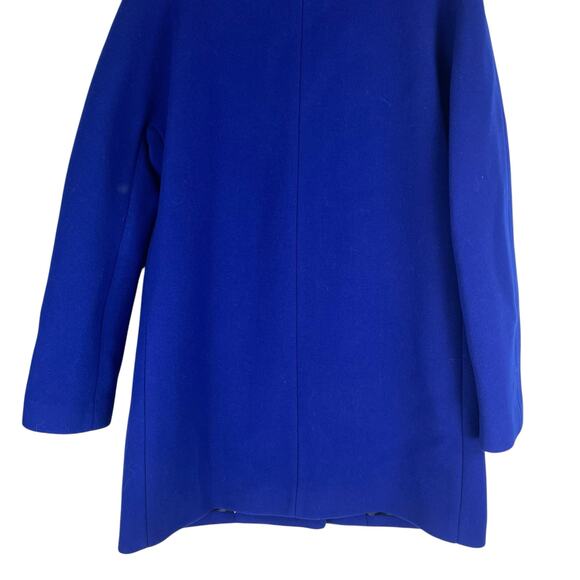 J. Crew New Cocoon Coat in Italian Stadium Cloth Wool Blue Size 14 - Picture 9 of 10